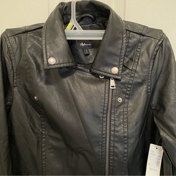 Reitman’s Women’s Black Faux Leather Moto Jacket with Tailor Collar in Small - Picture 10 of 13